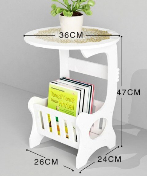Hjemmebordsmøbler rundt sofabord 36 x 47 x 26cm til stue lille natbord sofa magasinstativ lille skrivebord  b562: -en