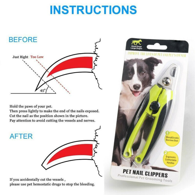 Pet Nail Clippers Cat Dog Nails Trimmer Easy Cutting Claw Cutter Grooming Tool