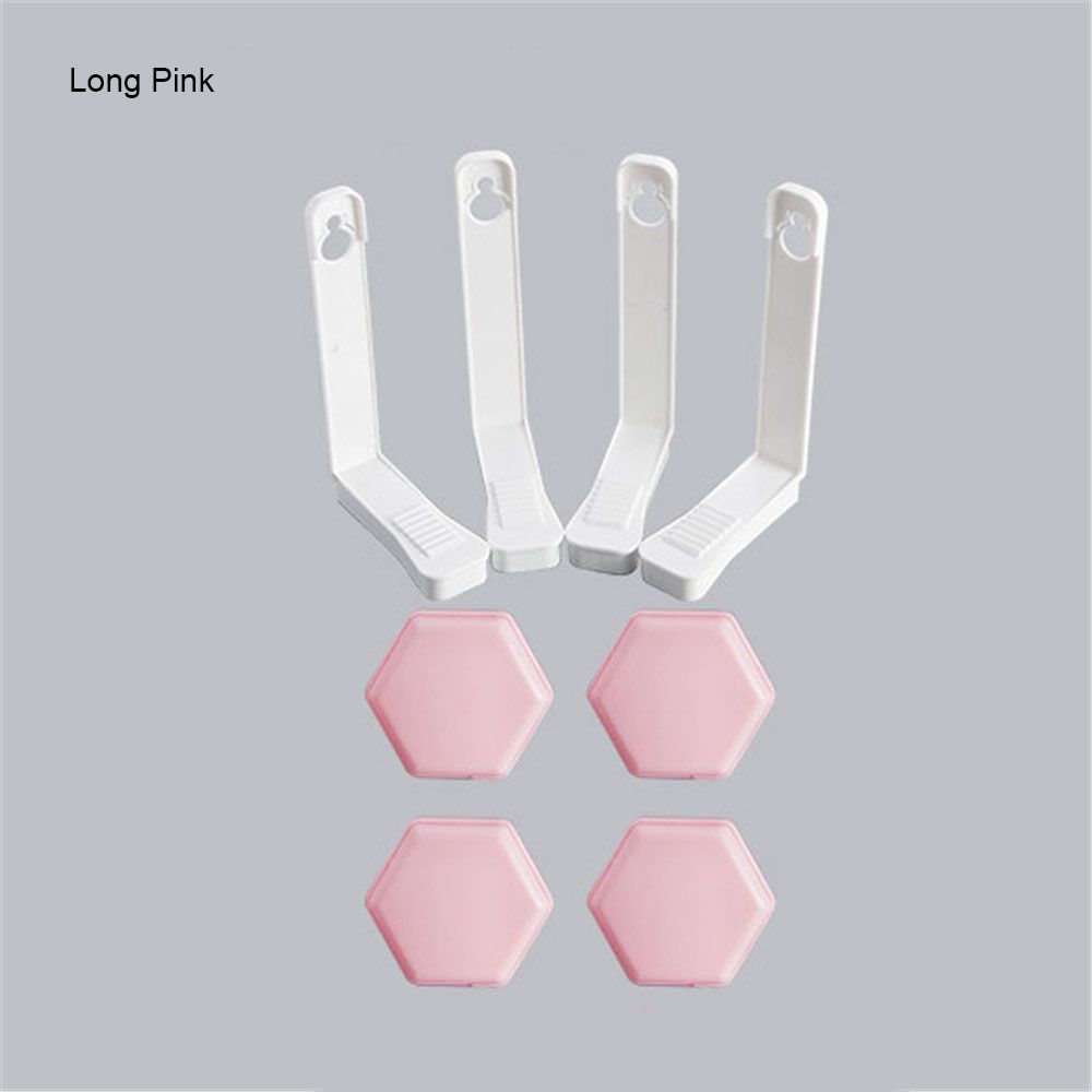 Housse de couette Invisible avec Clip, 4 pièces, couverture de couette simple, drap de lit domestique fixe antidérapant, angle de couverture fixe, boucle fixe sans aiguille: long pink