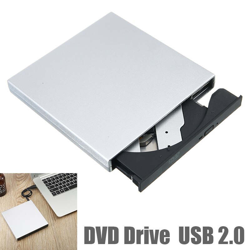 Reproductor de DVD externo Delgado USB 2,0, grabador de CD RW, Unidad óptica, grabador de CD-RW para ordenador portátil