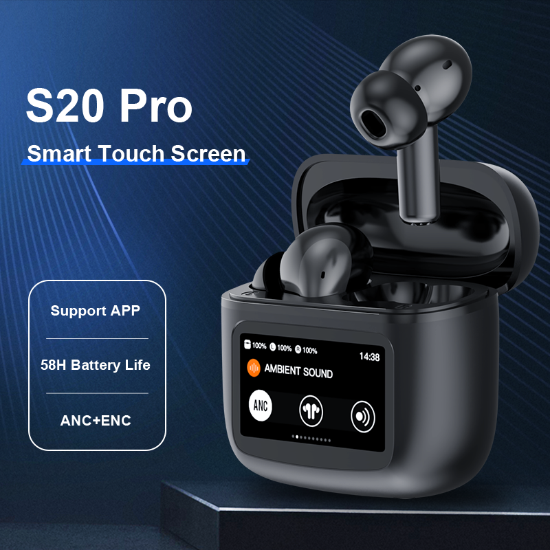 Beatfade S20 Pro ekran dotykowy ANC słuchawki bezprzewodowe z redukcją szumów słuchawki Bluetoth 5.3 aplikacja długi na baterie życia HiFi