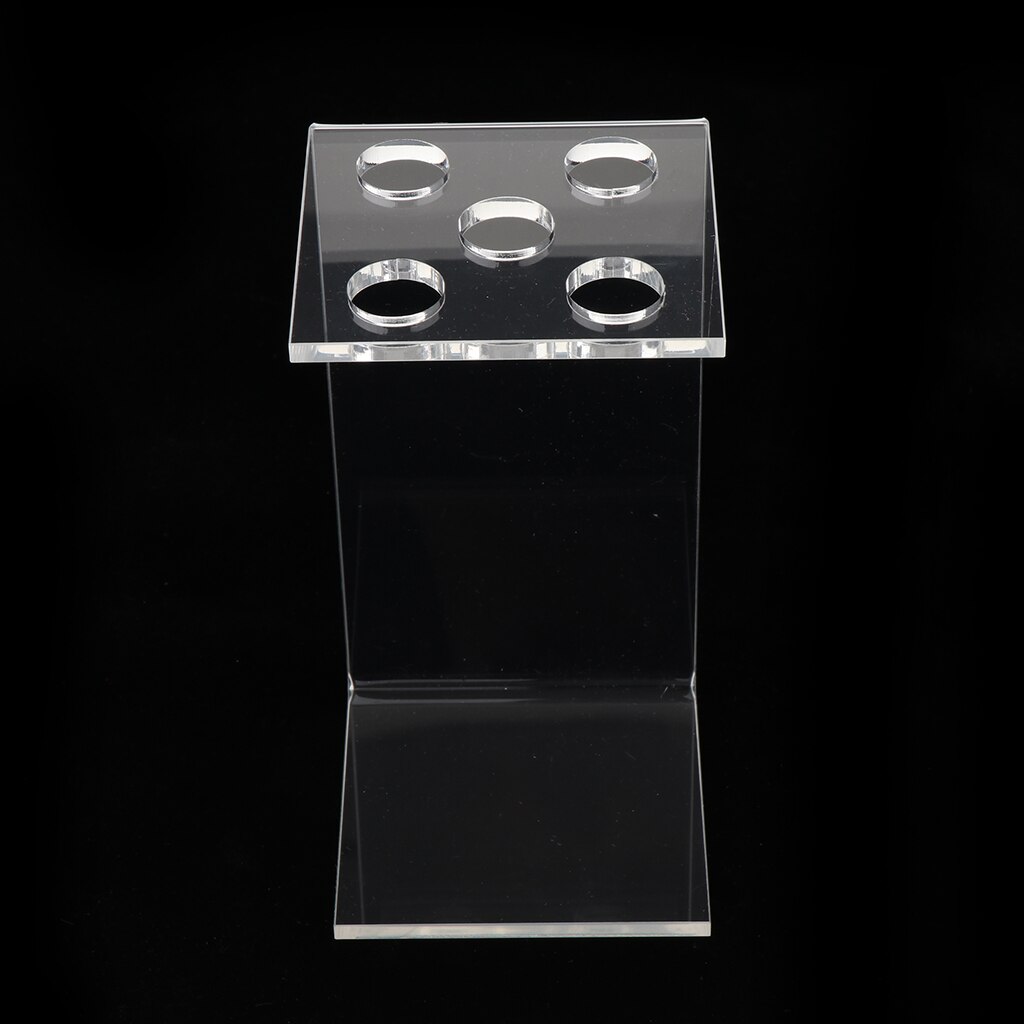 5 Holes Acrylic Barber Hair Beard Scissors Holder Stand Scissors Storage Organizer