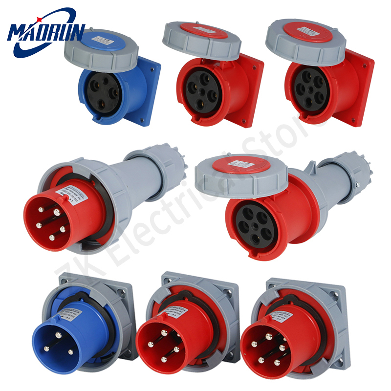 IP67 waterproof industrial plug/dark socket 63A 3/4/5 core pin 220V/380V Male and female plug sockets