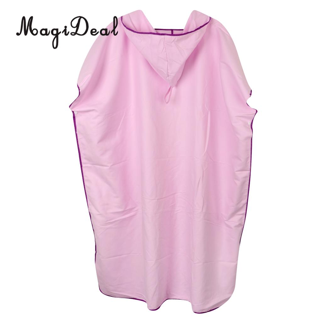 Foldable Adult Surf Beach Poncho Wetsuit Changing Robe - Quick Dry & Water Absorbent Water Sports Swimming Kayak Jetski Colorful: Pink