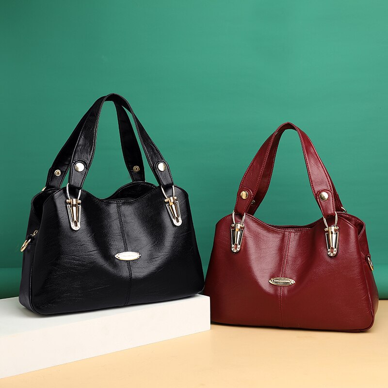 Ladies 3-layer zipper Shoulder Bag Brand Women Handbags Bags for Women Leather Crossbody Bags Sac