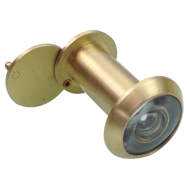 Optical Glass 200 Degree Wide Angle Door Viewer Antique Brass Peephole Hotel/Home Door Spyphole Viewer for 35-55mm Thick Door: Wire drawing Golden