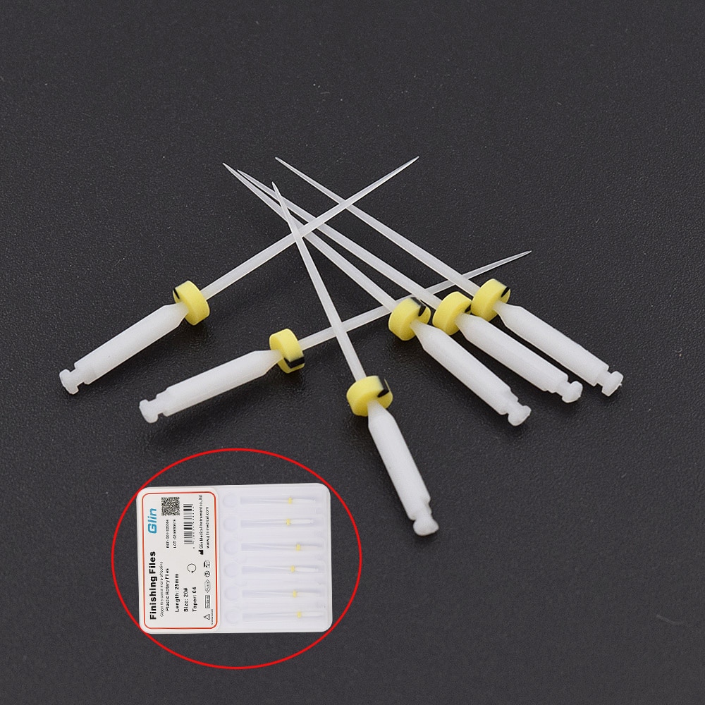 Dental Plastic Rotary Finishing Files 25mm 04 Taper Endo Files Used for Claen the canal more effecftive