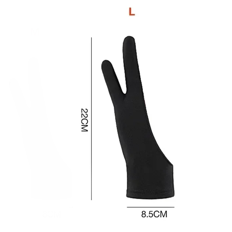 Gants de dessin à deux doigts S/M/L, Anti-tactile, Anti-salissure, pour tablette, tableau numérique, écran tactile, peinture à l'huile, fournitures d'art de bureau: Bleu