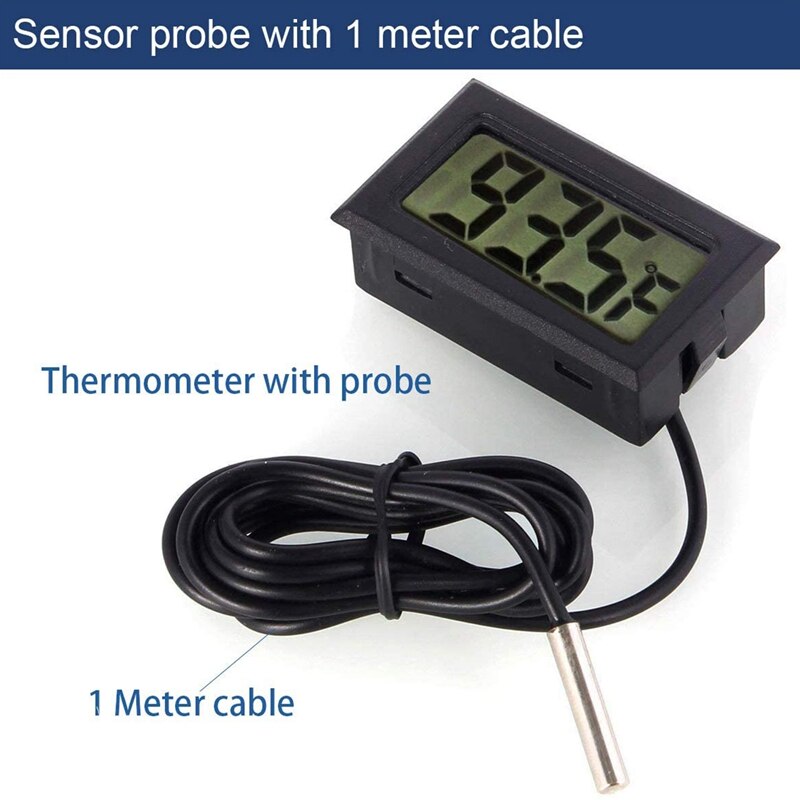 Praktische Digitale Indoor Thermometer Temperatuurmeter Lcd-scherm Met Sonde 5 Pack