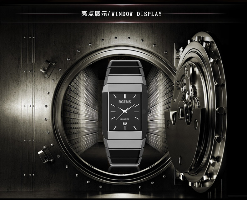 Geschäft herren frauen uhren 100% Keramik schwarz weiß quarz frau mann armbanduhren quadratische wasserdichte uhren Japanische bewegung