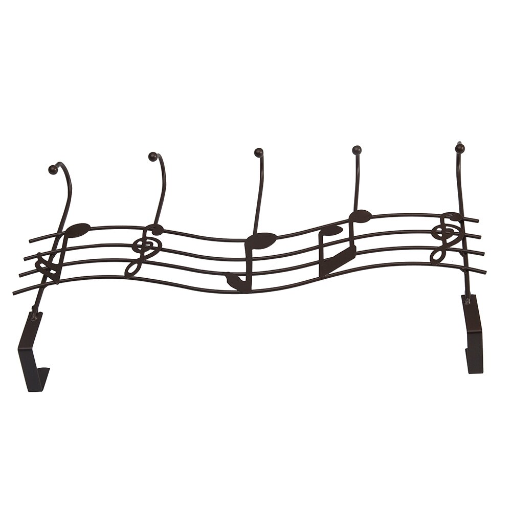 5 Hooks Music Wall Hook Door Hanger Kitchen Storage Rack Cupboard Hanging Hook Shelf Bathroom Organizer Bags Clothes Holder