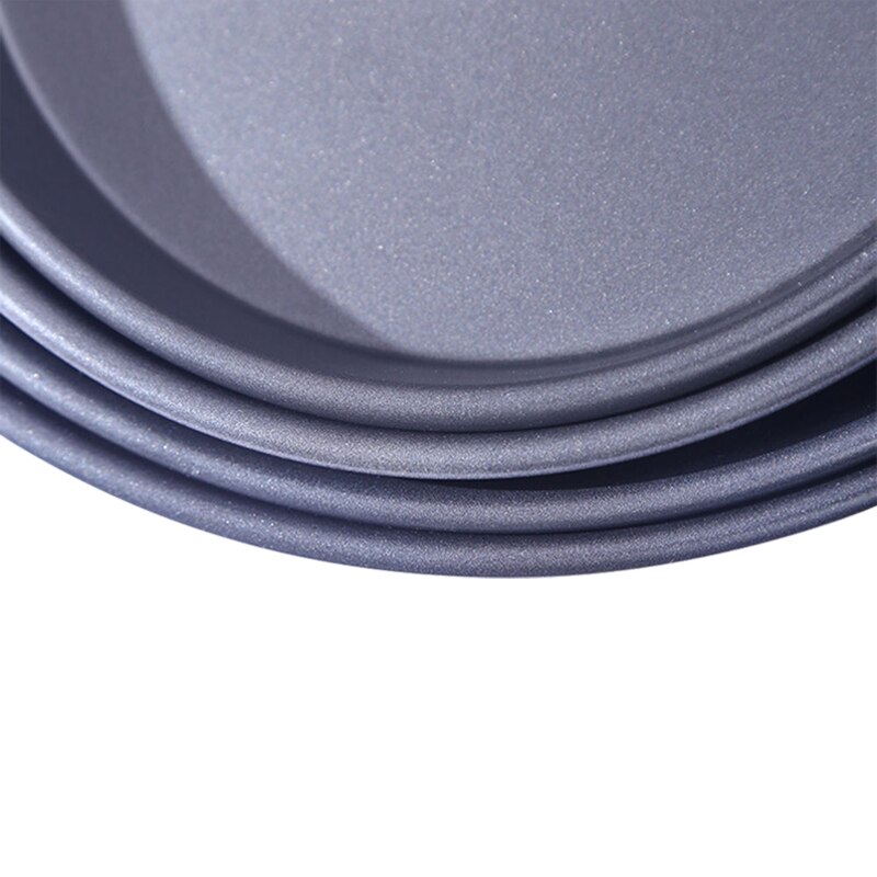 Heavy Duty Carbon Staal Diepe Schotel Pizza Pan/Lade Pizza Bakplaat Met Cutter Voor Oven Non Stick Ronde pizza Bakken Pan 044