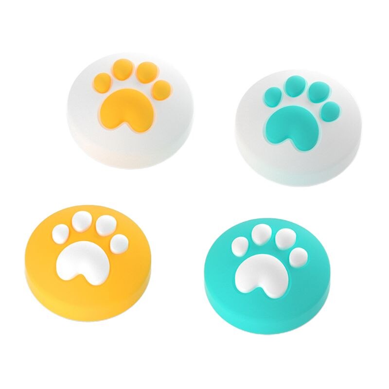 4PCS Cute Cat Claw Thumb Grip Cap Silicone Joystick Cover for Switch Lite Handle: A