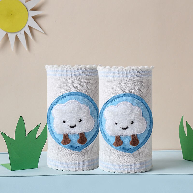Ginocchiere per bambini cuscino per gomito strisciante di sicurezza per bambini neonati estivi protezione per bambini ginocchiere di sicurezza scaldamuscoli per bambini 0-3Y: blue clouds