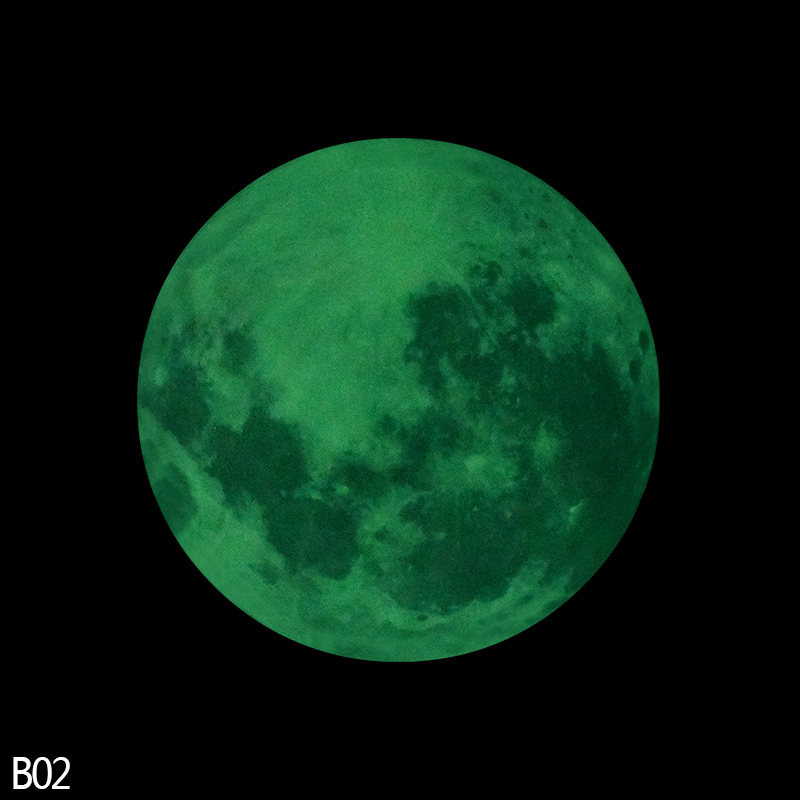 Fluorescerande väggklistermärken ljusabsorption självlysande månen glöd i mörkret romantiskt sovrum vardagsrum nattdekor kid favor: 20cm-b02