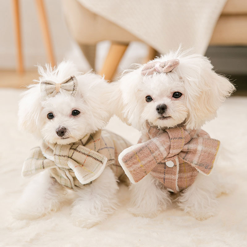 Leuke Hond Kleren Streep Honden Jassen Jas Puppy Small Medium Honden Sweater Sturen Haarspeld Sjaal Warm Katoen Chihuahua