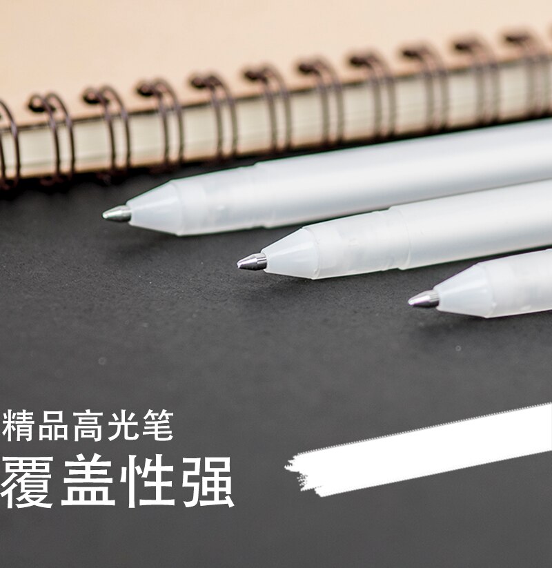 White gel pens White - 9 pcs