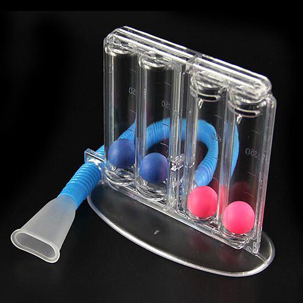 Ejercitador entrenador de respiración profunda, sistema respirador de 3 bolas para la rehabilitación de los pulmones: 4 Balls