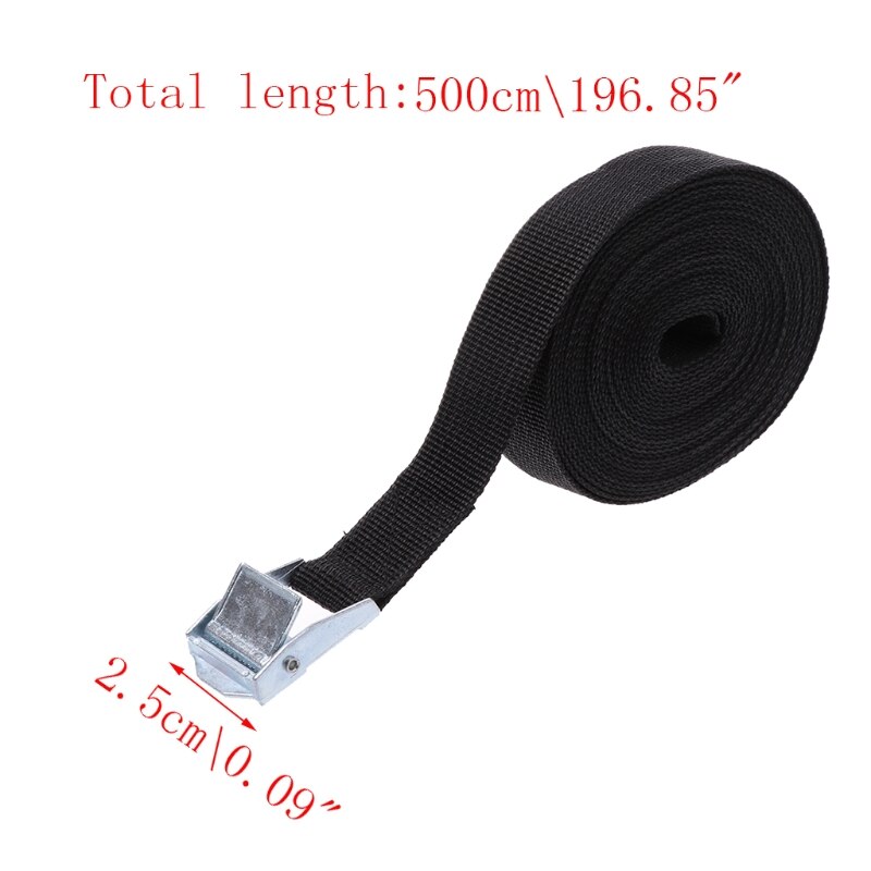 Tie Down Strap Strong Ratchet Belt Luggage Bag Cargo Lashing With Metal Buckle