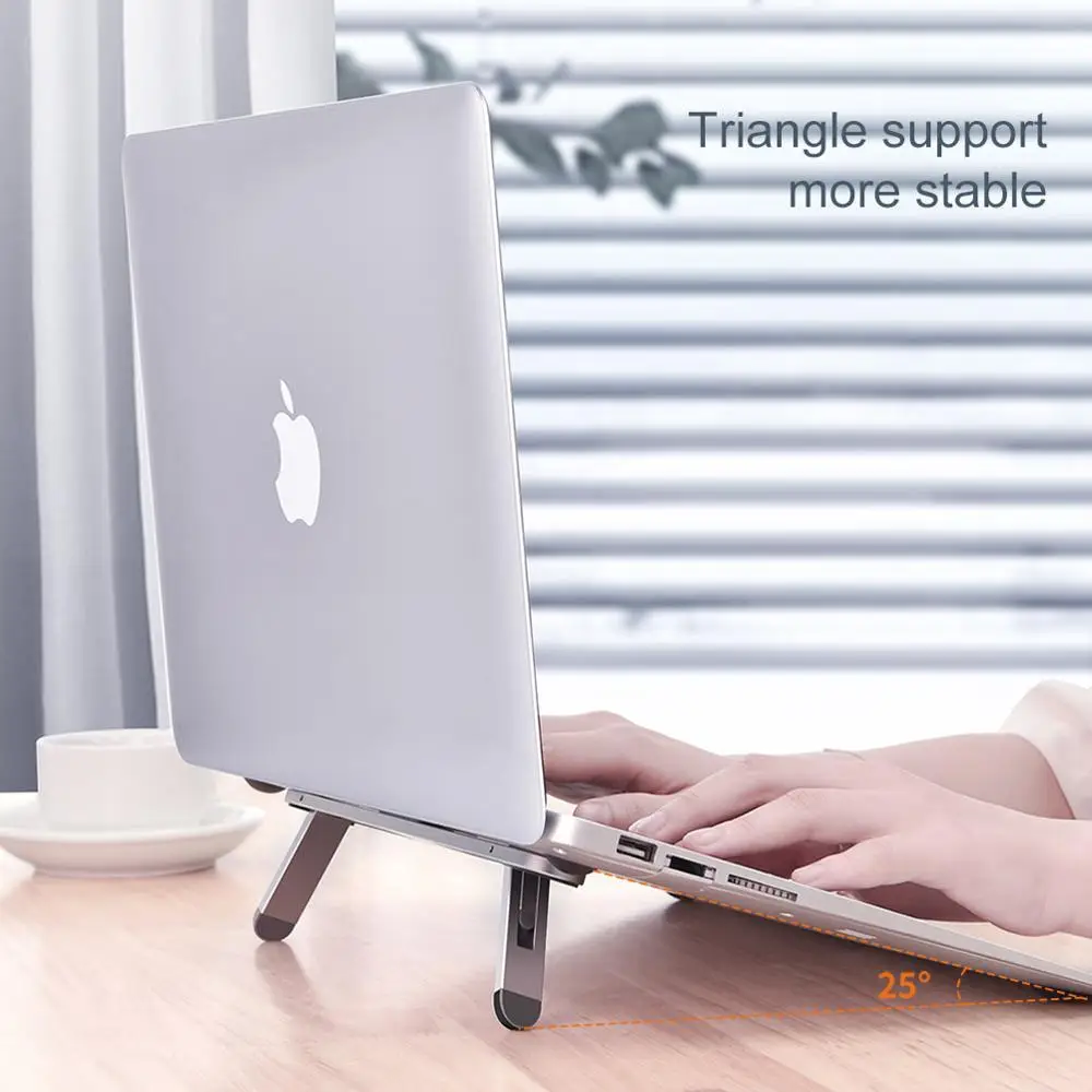 PC SQUARE Supporto Laptop In Alluminio – 6 Angoli Regolabili – Pieghevole – Per Notebook 10-15,6''