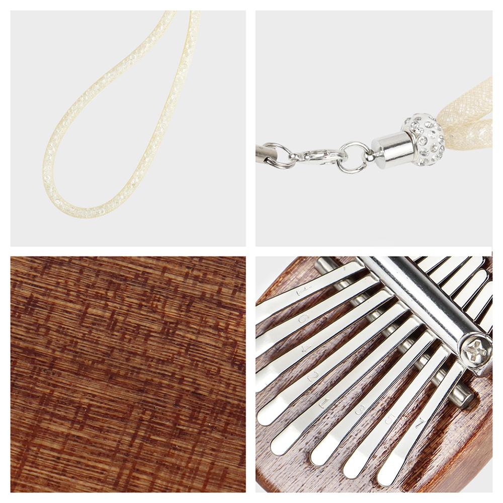 8 llaves Mini Piano de pulgar Kalimba Mbira sólido de madera de juguete de con cordón colgantes para principiantes