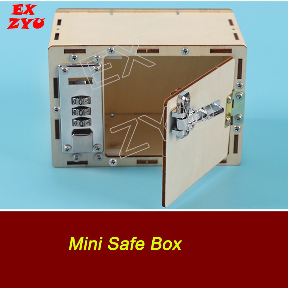 EXZYU Mini Safe Box Prop Real Life Escape Room Get the password to open the 3 numbers lock to get clues Chamber Room