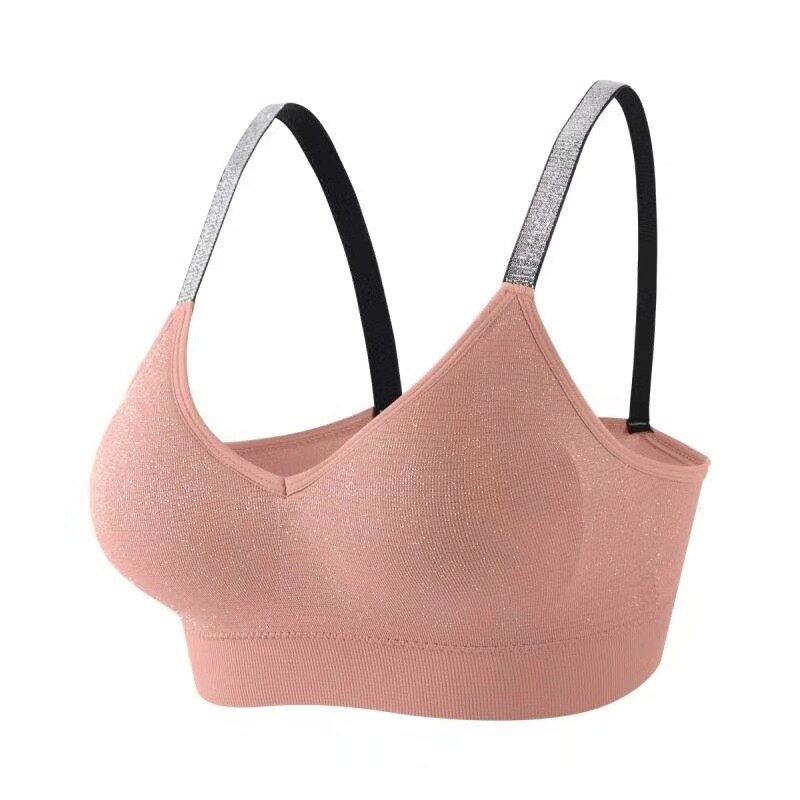 Sujetadores sin costuras para mujer, ropa deportiva de secado rápido, transpirable, para gimnasio, entrenamiento de Fitness, brasieres de Yoga, Top de soporte, ropa activa: pink