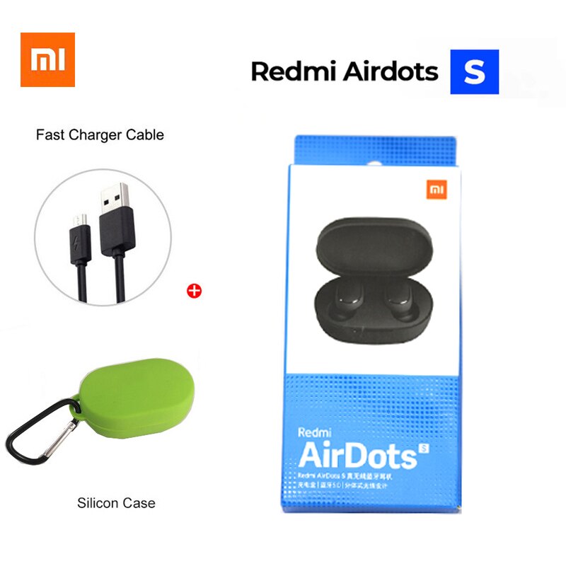 Xiaomi Redmi AirDots 2 sans fil Bluetooth 5.0 redmi airdots2 Mi Ture écouteurs sans fil dans l'oreille stéréo basse pas redmi airdots s: Airdots Sgreen case