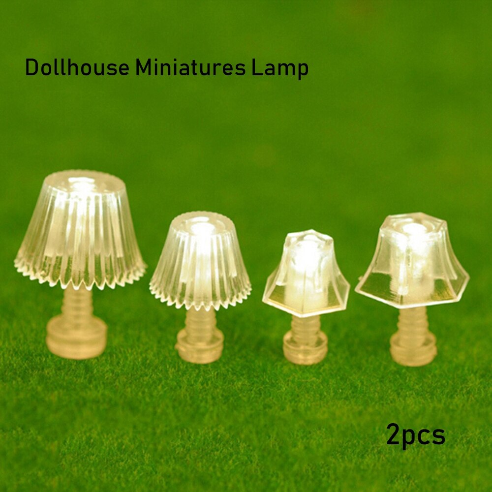 2pcs 1:20 1:25 Mini DIY Verlichting Tafellamp Kid Speelgoed Miniaturen Poppenhuis Accessoires Poppenhuis Slaapkamer Vloerlamp