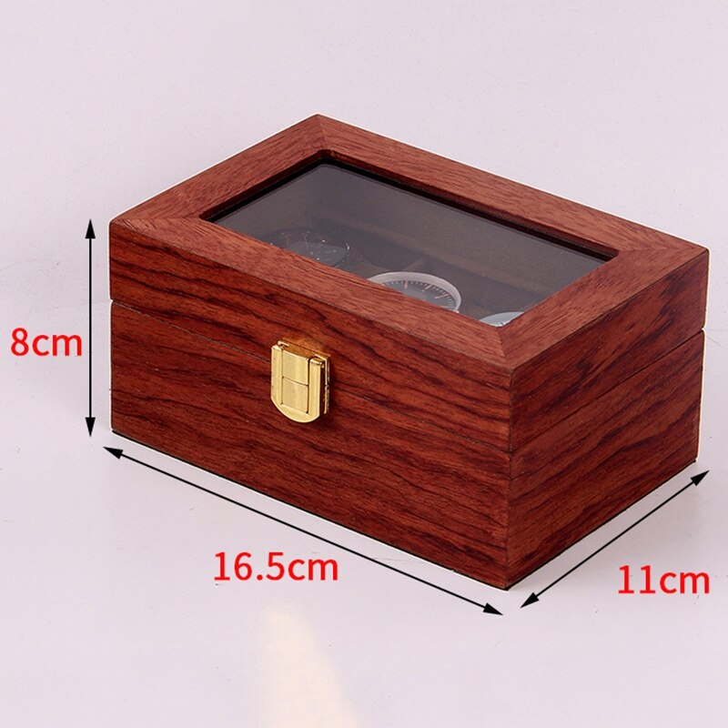 3 Slots Wooden Watch Display Case, Glass Topped Wooden Watch Display Case Watch Jewelry Organizer