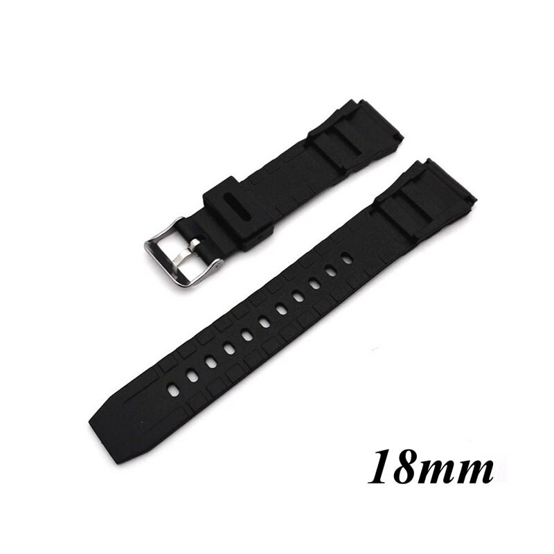 Silicone Rubber Watch Strap Band Deployment Buckle Diver Waterproof 18mm/20mm/22mm: 18mm