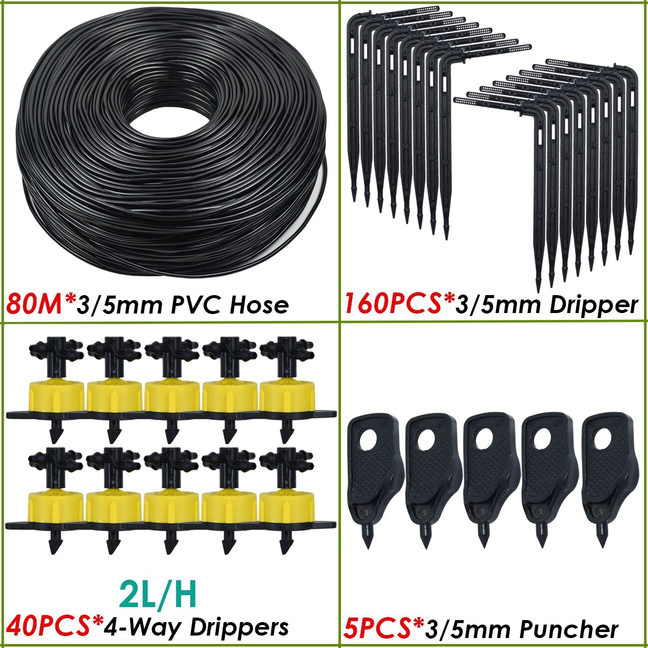 KESLA 4L/H arrow drip system emitter 4-way drip arrow Dripper Greenhouse Irrigation system water garden 40sets 20sets 10set: Lavender