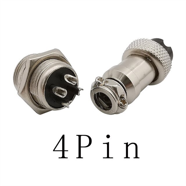 Connecteur d'aviation GX12, 2 3 4 5 6 broches, panneau de prise, connecteurs de montage en métal, adaptateur 12MM: 4Pin 1Pair