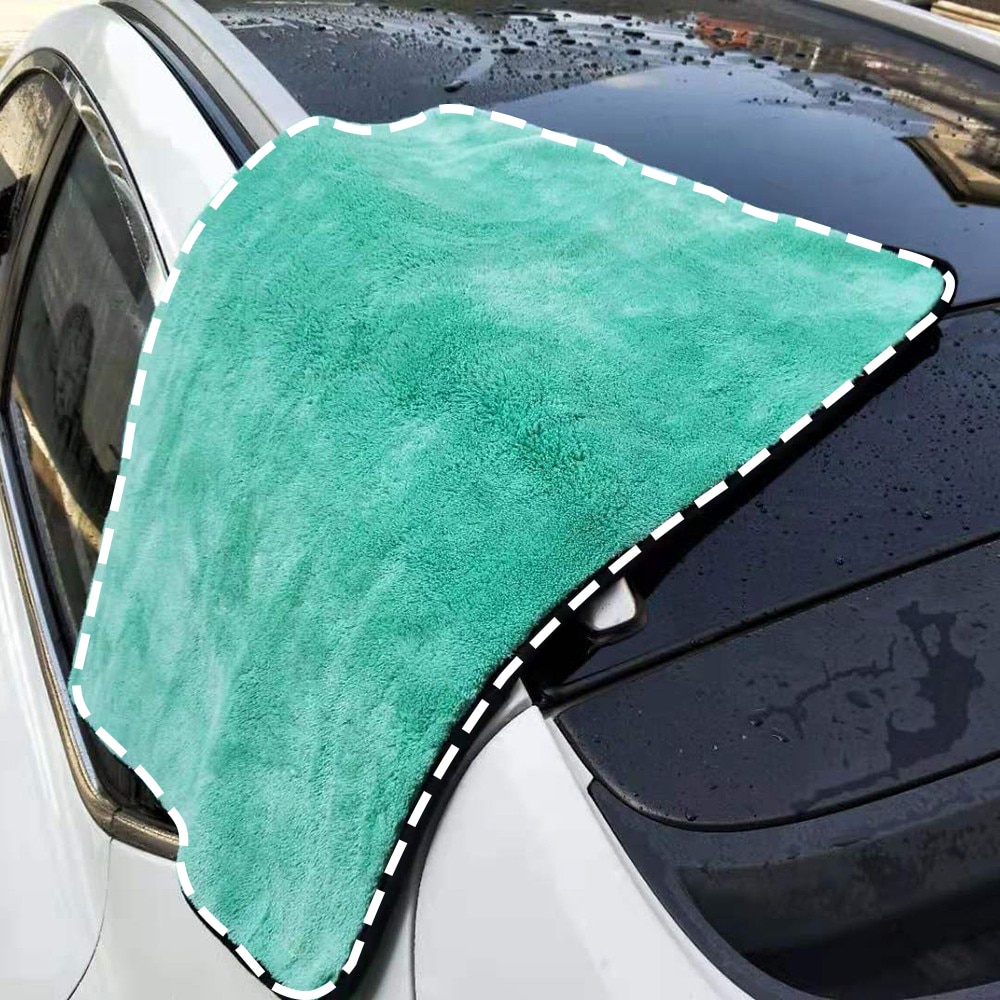 limpieza coche Toalla de microfibra suave para lavado de coches paño detallado de coches trapo de microfibra para pulir el coche paño de absorción de secado de felpa gruesa paño de cuidado para coche