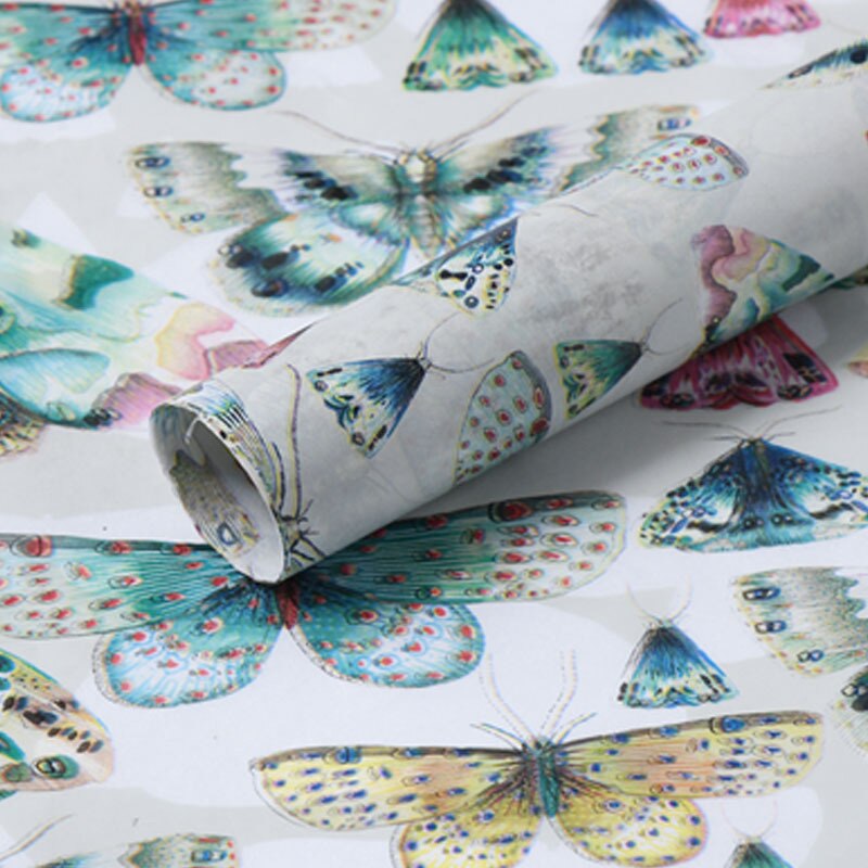 10pcs/lot 50x70cm DIY Flora Fauna Tissue Paper Wrapping Paper Clothing Packing Flower Bouquet Packaging Paper Craft Paper: Butterfly 10sheets