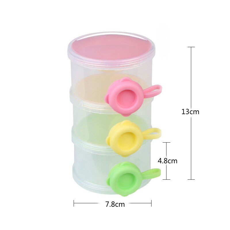 3 Layers Portable Baby Food Storag Box Multiple Openings Cereal Cartoon Infant Milk Powder Box Toddle Snack Container
