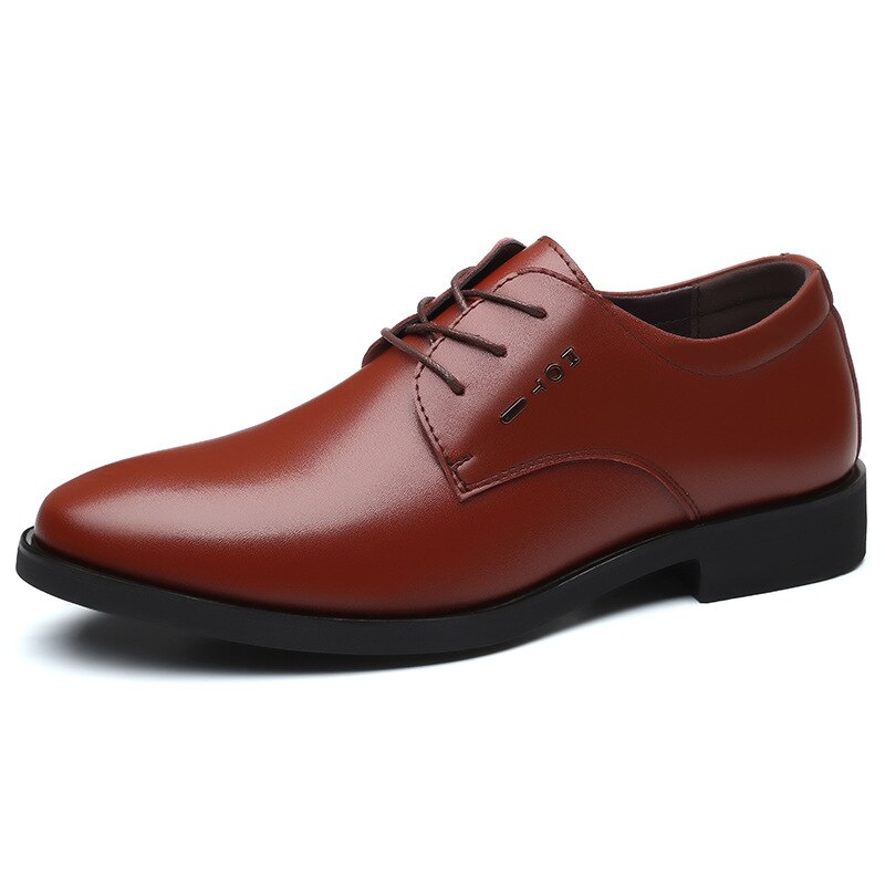 Zwarte heren pak schoenen feest heren nette schoenen italiaans leer veterschoenen formele schoenen heren kantoor sociale: Bruin / 10