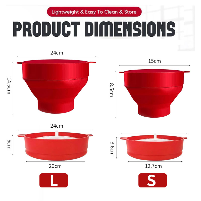 Silikon Mikrowelle Popcorn Popper bpa frei zusammen klappbare Popcorn Schüssel mikrowellen geeignete Popcorn Maker mit Deckel spülmaschinen fest
