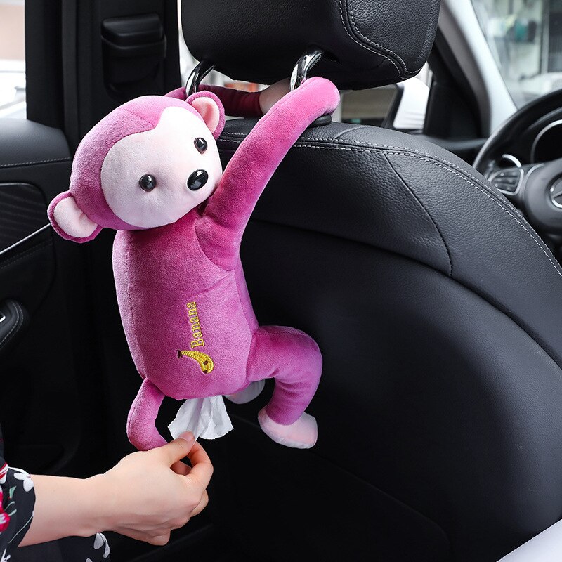 Katutude Boîte à Mouchoirs Mignonne En Peluche En Forme D'animal De Dessin Animé - Boîte De Rangement Décorative Pour Voiture, Appui-tête, Accoudoir - 3