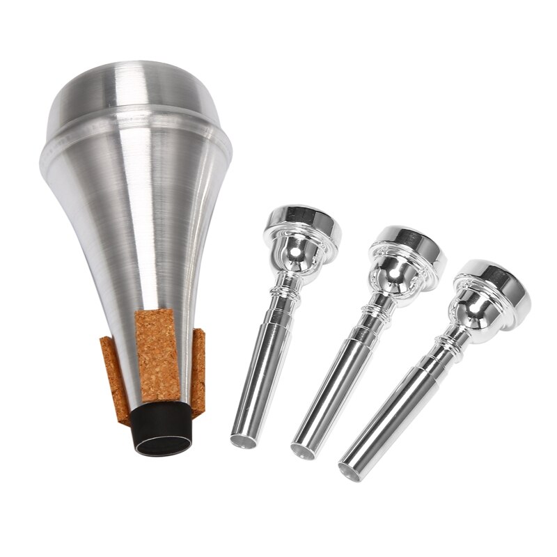 Lot De 3 Embouchures Argentées Pour Trompette 3C 5C 7C - Accessoires Bach