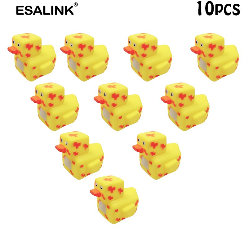 ESALINK15Pcs 5CM Baby Spielzeug Bad Quadratischen Muster Ente Baby Bad Spielzeug Gummi Ente Baby Badewanne Set Neugeborenen Badewanne: YN184K-10PCS