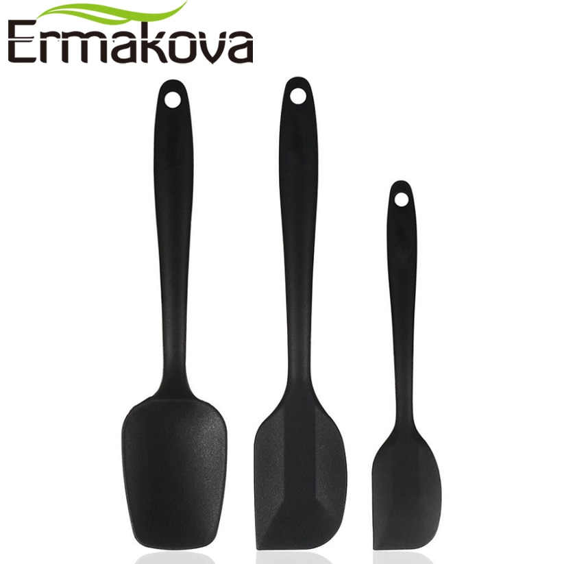 Ermakova 3 Stks/set Siliconen Spatel Gebruiksvoorwerp Set Bakken Mengen Gebak Gereedschappen Hittebestendig Non-stick Keuken Kookgerei