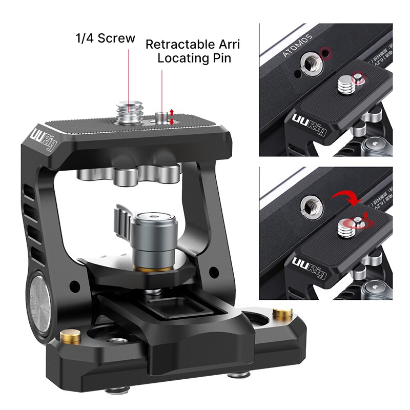 UURig R058 NATO Monitor Mount Bracket Adjustable DSLR Monitor Adapter Mount Universal 1/4 Screw