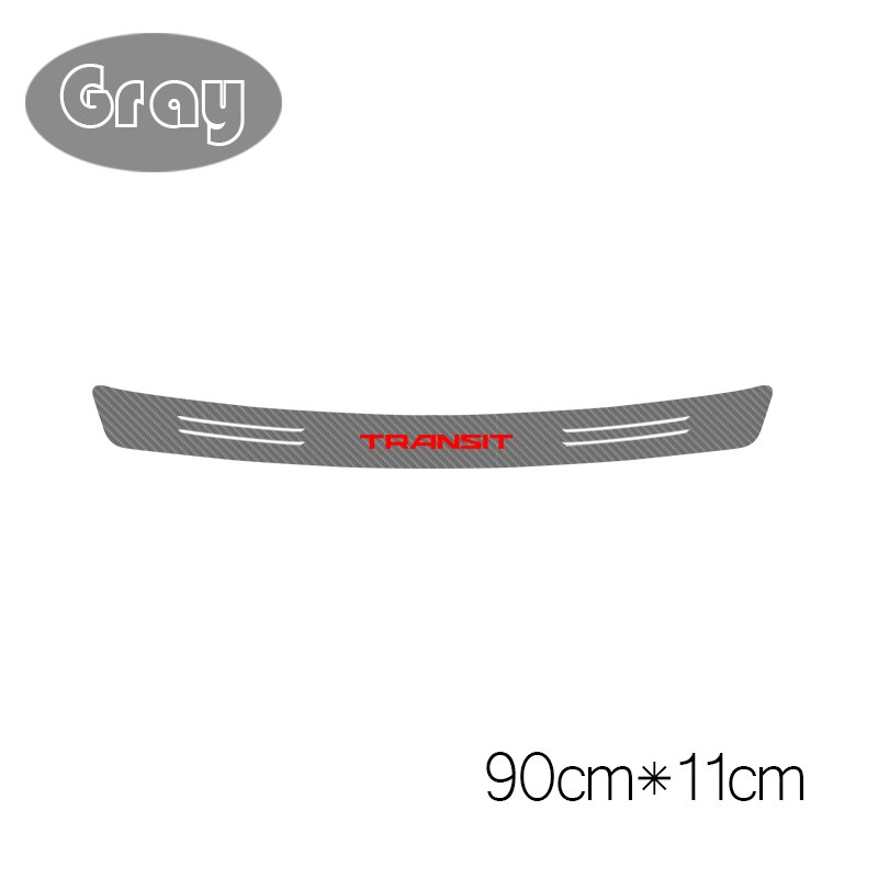 1 pièces voiture coffre Protection pare-chocs arrière décoration décalcomanie pour Ford transit Fiesta fusion ranger mondeo Mustang 3D Auto autocollant: 90CM x 11CM gray