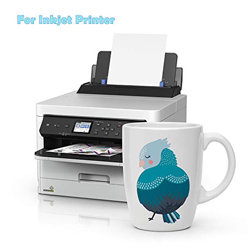 Papier Transparent A5 pour imprimante à jet d&#39;encre, 50 feuilles de papier à décalcomanie, impression par transfert d&#39;image Premium pour tasses