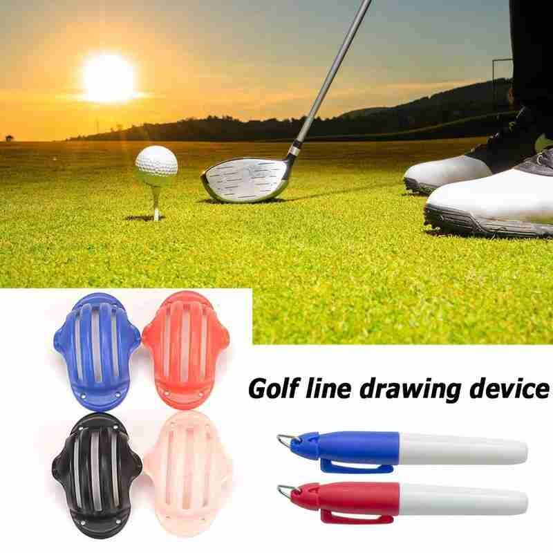 Golfboll liner golfboll justering linje markör märken mall rita golfsving