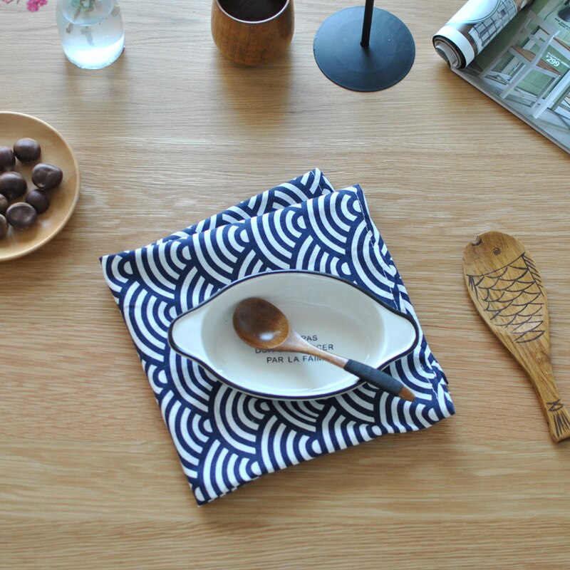Traditionel japansk stil placemats sushi serviet stil lu du mad fotograferet bomuld linned stof klud baggrund klud puder: B