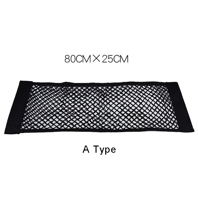 Klittenband sedan kofferbak organizer achterbank rugleuning bagagenet flexibele nylon auto opbergruimte muursticker tas auto accessoires: 80 x 25 a -type