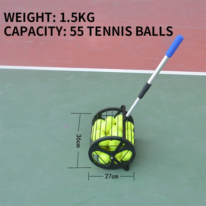 Tennis Ball Picker Tennis Recycler Pick Up Baskets Tennis Court Cleaning Aids L-8 Tennis Storage Tool 55 Tennis Balls