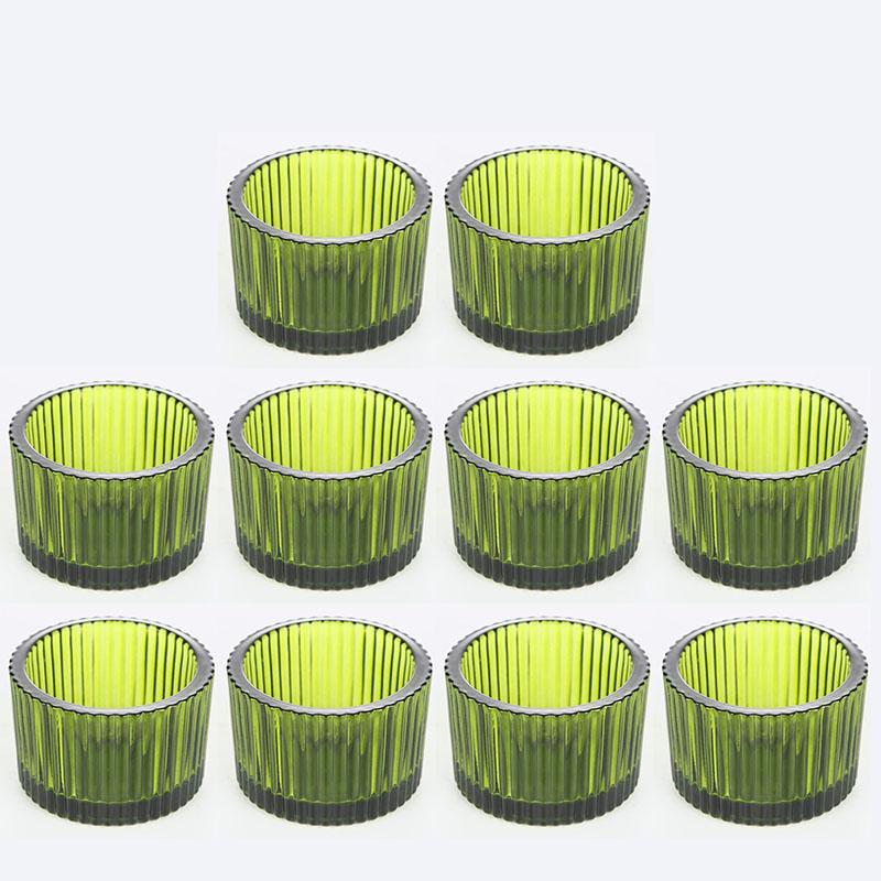 Pack of 10 Glass Small Tea Light Candle Holder for Table Decor,Home Decor,Church Housewarming Candle Pillar Holder Brown: Orange